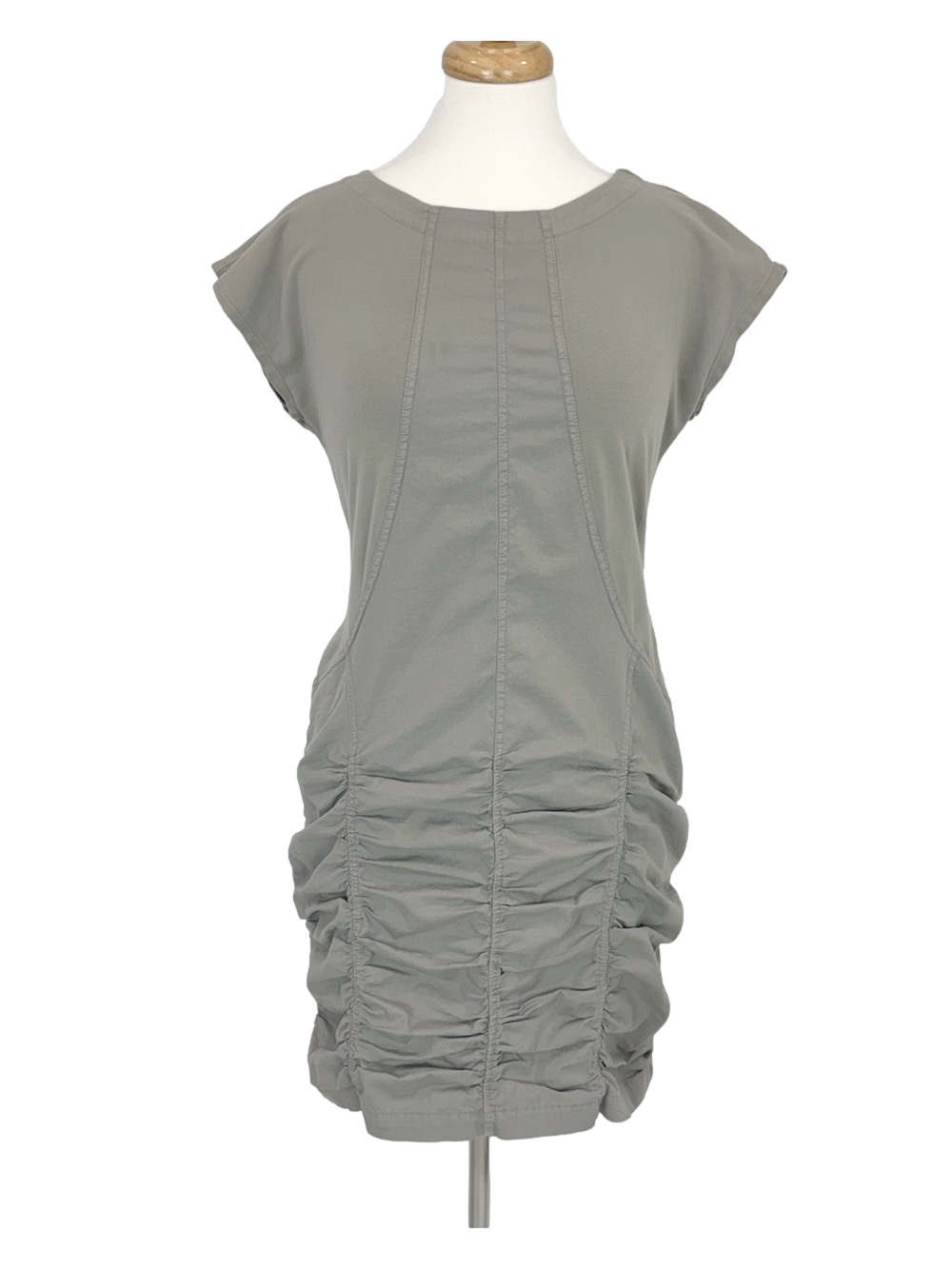 XCVI pale olive ruched Aviana dress